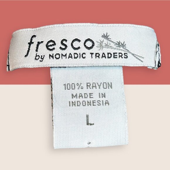 💠 FRESCO BY NOMADIC TRADERS TAN BLACK DIAMOND PRINT FLOWY TANK LARGE - Picture 3 of 3